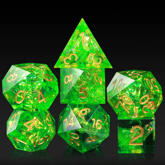 Sharp Edge Dice Set l Green Sharp Edge D&D Dice Set
