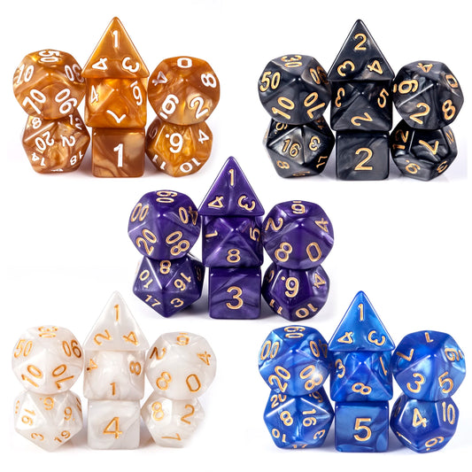 Pearl Dice Set | Orange D&D Acrylic Dice