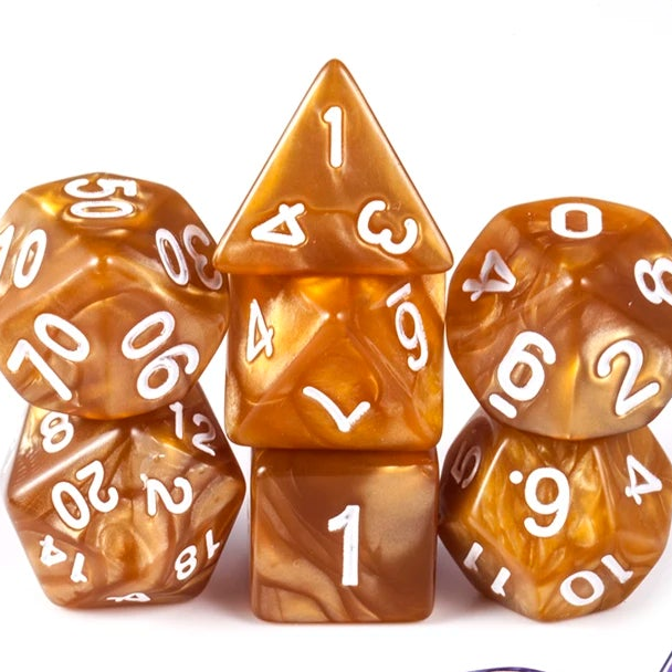 Pearl Dice Set | Orange D&D Acrylic Dice