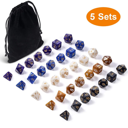 Pearl Dice Set | Orange D&D Acrylic Dice