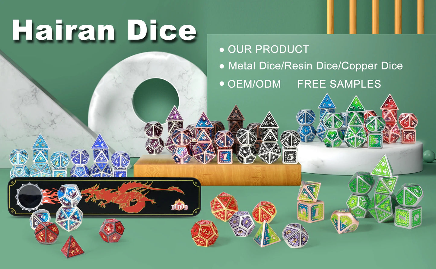 DrakeScale 7-Pc Metal DND Dice Set