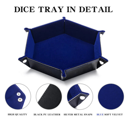 PU Leather Hexagon Dice Tray – RPG Dice Holder