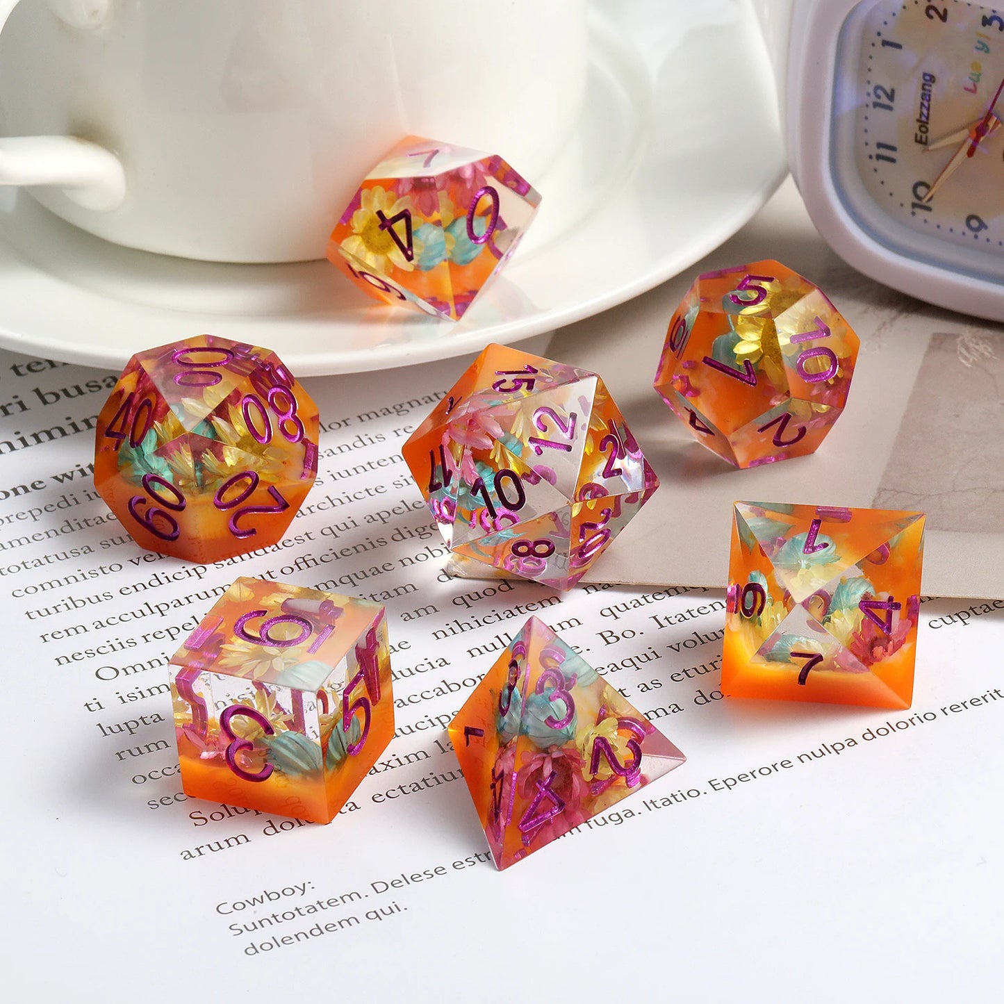 Sharp Edge Set - Yellow Flowers with Orange