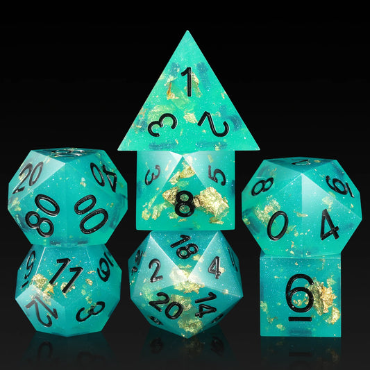 Sharp Edge Dice Set - Glitter Blue
