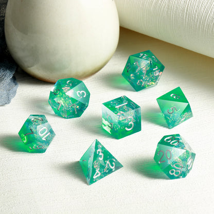 Sharp Edge Dice Set - Green & Blue