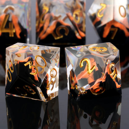 Sharp Edge Dice Set l Red Volcano