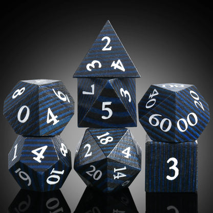 Wood Dice Set | Pure black Stripe