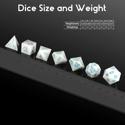Sharp Edge Dice Set l Ice Cream White with blue Numbers