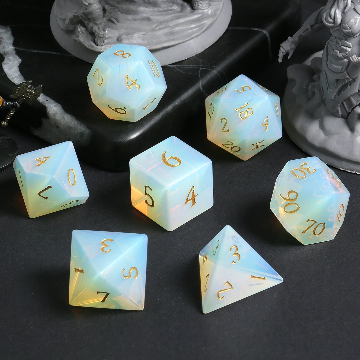 Glass Dice Set - Opal