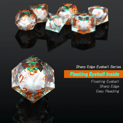 Sharp Edge Dice Set - Green Dragon Eye Liquid Core