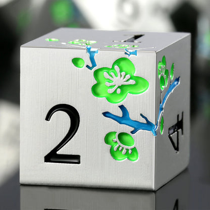 Plum Blossom Dice Set - Glow-in-the-Dark Green