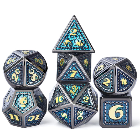 DrakeScale 7-Pc Metal DND Dice Set