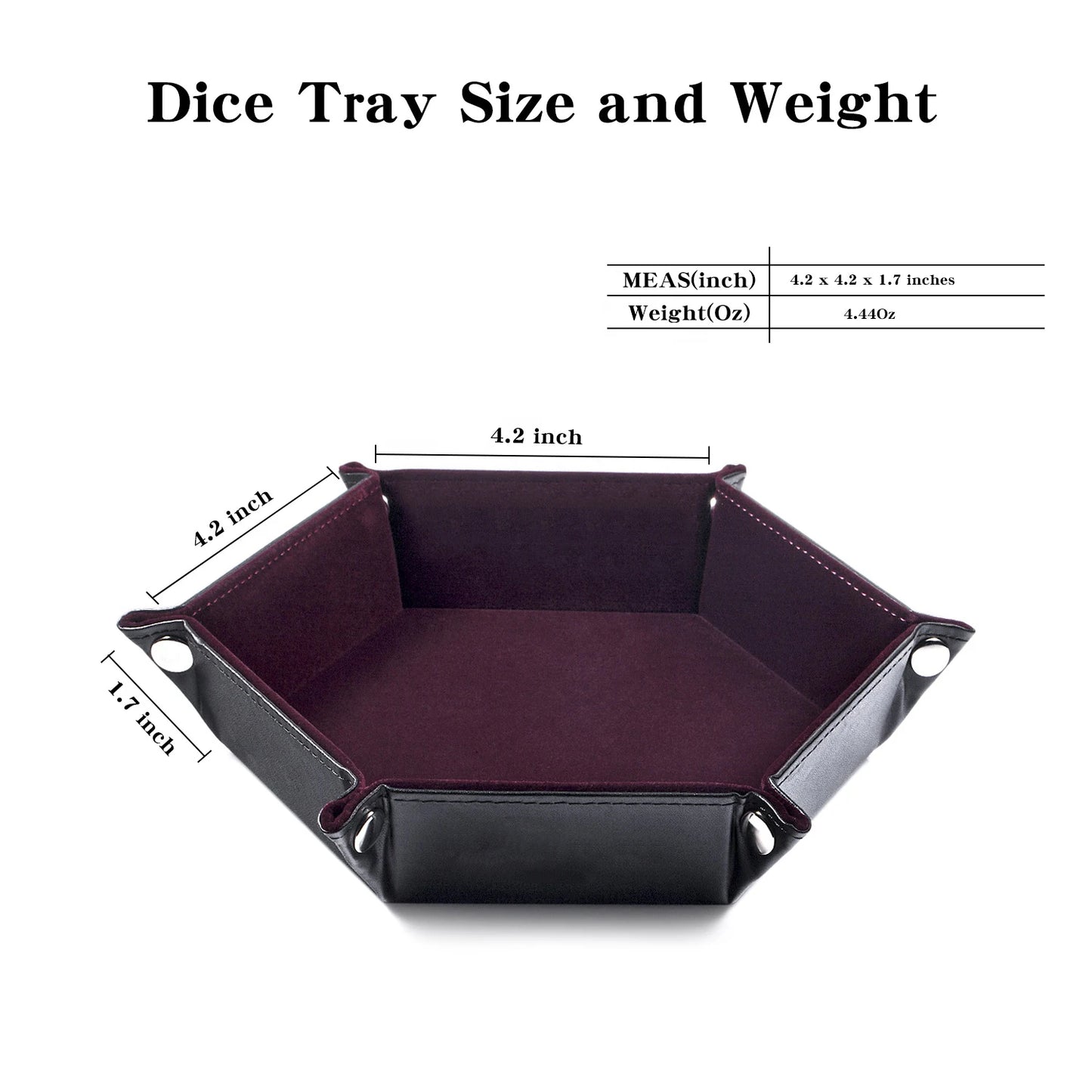 PU Leather Hexagon Dice Tray – RPG Dice Holder