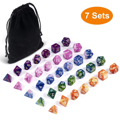 Acrylic Dice Set | Green & Blue D&D Dice