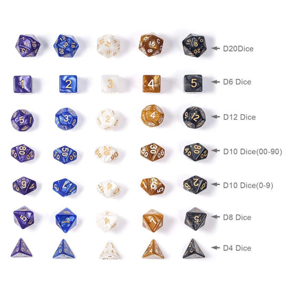 Pearl Dice Set | Orange D&D Acrylic Dice