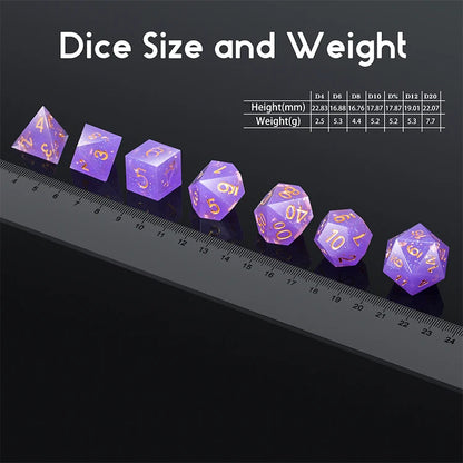 Sharp Edge Dice Set - Galaxy Purple With Foil